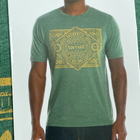 Weatherproof Vintage XL Green T-Shirt Graphic Print Crewneck a0088 - Picture 1 of 9